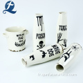 Home Goods Vase blanc en céramique décoratif personnalisé en vente